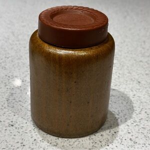 Vintage Hengstenberg Steinzeug-Topfchen German Pottery Stoneware Mustard Jar